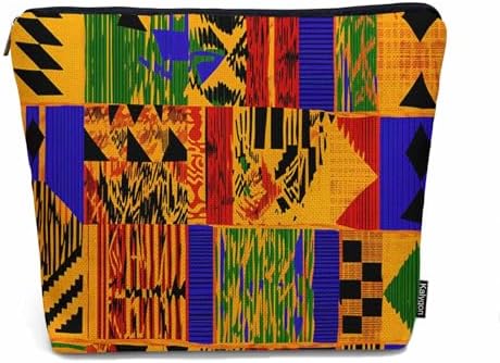 Women Cosmetic Bag African Pattern, African Tribal Ethnic Geometric Cute Makeup Bag For Purse Cosmetic Travel Bag For Toiletries Makeup Storage Bag Flax Skincare Bag Make Up Pouch Bags by Unknown