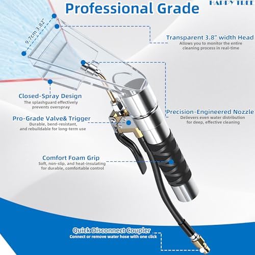 Happy Tree Universal Fit All Brands' Shop Vac Extractor Hose Kit Adapter Wet-Dry Extraction Accessory for Upholstery & Carpet Cleaning Auto Detailing Wet Vaccum Accessories with 25 Feet Water Hose - Image 6