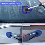 desin Windshield Cleaning Tool, Car Window Cleaner Windshield Cleaner with 4 Reusable and Washable Microfiber Pads and Extendable Handle Auto Inside Glass Wiper Kit (Dark Blue) - Image 5