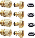 HQMPC Garden Hose Quick Connect Solid Brass Quick Connector 3/4 inch GHT (4 Sets) by HQMPC