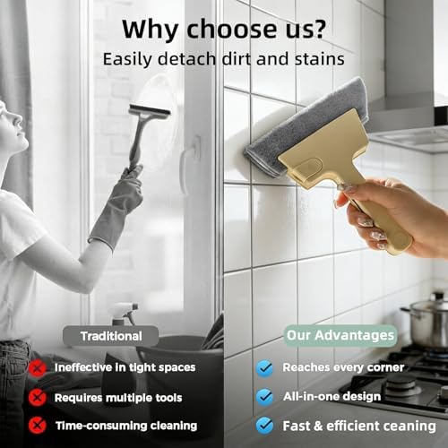 Window Track Cleaner, 4-in-1 Crevice Cleaning Brush (with Bristle Brush, Gap Dustpan, Scraper), Handheld Window Sill Cleaner Tool, Window Track Cleaning Tools for Sliding Door, Home Cleaning (3 Pack) - Image 6