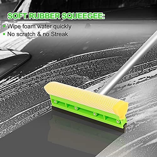 Wontolf 62'' Car Wash Brush with Long Handle Chenille Microfiber Car Wash Mop Mitt Kit Car Detailing Brush Cleaning Kit Window Squeegee Car Duster Drying Towels Tire Brush for Cars RV Truck Boat - Image 4