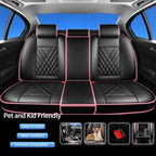 Fit Gladiator Car Seat Covers Compatible with Jeep Gladiator 2020-2024 2025 2026-Premium Leather,Waterproof,Breathable,Airbag Compatible &All-Weather Seat Cushion Protecto(Full Set,Pink) - Image 5