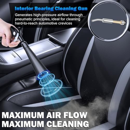 Dry Cleaning Gun,High-Pressure Air Blow Gun,Car Cleaning Gun,Air Nozzle Blow Gun, Car Air Blow Gun with 2 Nozzles,Works with Air Compressor and Quickly removes Surface Dirt and dust - Image 5