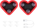 LED Solar Heart Light for Car Window Lights Interior Neon Ambient Lighting Car Accessories for Women Girl Girly Cute Decor Accessory, Smart Light Vibration Sensor, Red, 2 Pack by Vehicleloong