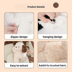 Plush Puppy Car Tissue Box Holder – Cute Crawling Dog Design, Hanging or Dashboard Use, Soft Style Organizer for Vehicle Interior (White Dog) - Image 4