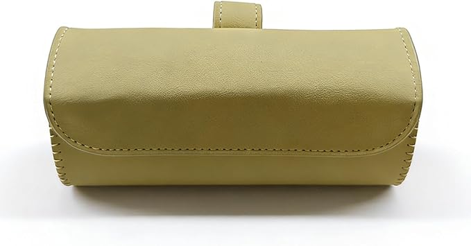 Sunglasses Holder for Car Sun Visor, Leather Car Sunglass Holder with Hidden Magnetic Closure, Clip On Glasses Case, Universal Storage Box Organizer Accessories (Beige) by Unknown