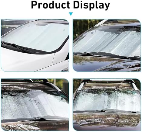 Car Windshield Sunshade, Foldable Reflective Aluminum Foil Windshield Sun Shade, 55.1" x 27.5" Front Window Sun Protector Cover, Universal for Most Cars, SUVs, Trucks (Silver #1) - Image 6