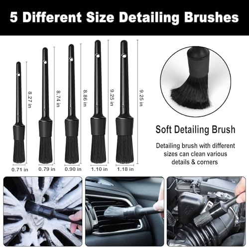 12Pcs Wheel Brush Kit for Cleaning Wheel and Tire, Wheel and Rim Brush, Car Detailing Brushes, Tire Brush, Bendable & Durable Car Wheel Rim Cleaner Brush Set,Car Detailing Cleaning Brush Supplies Kit - Image 5