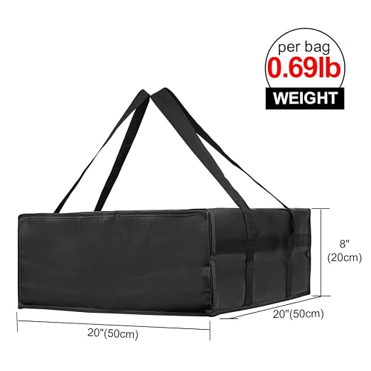 Bodaon Insulated Pizza Delivery Bag, 20" x 20" x 8" Warmer, Black, 1-Pack | Pizza Bags for Delivery Carry Hot, Insulated Food Delivery Bag, Grocery Shopping Bags, Commercial Catering Rideshare, Parties - Image 2