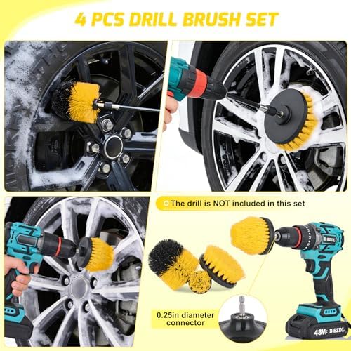 Nilight 52PCS Car Detailing Kit for Interior Exterior Car Care, Yellow - Image 6