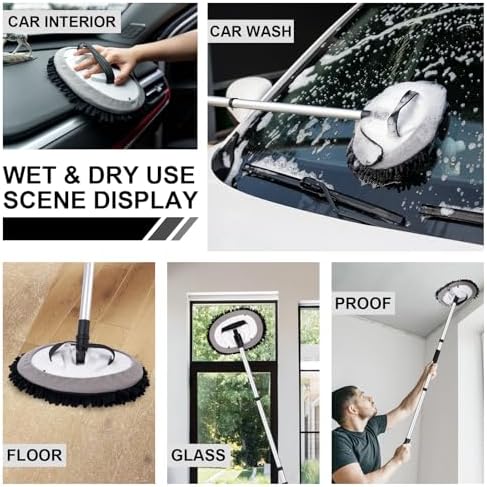 62" Car Wash Brush kit with Long Handle & Scratch-Free Refill Head - Image 6