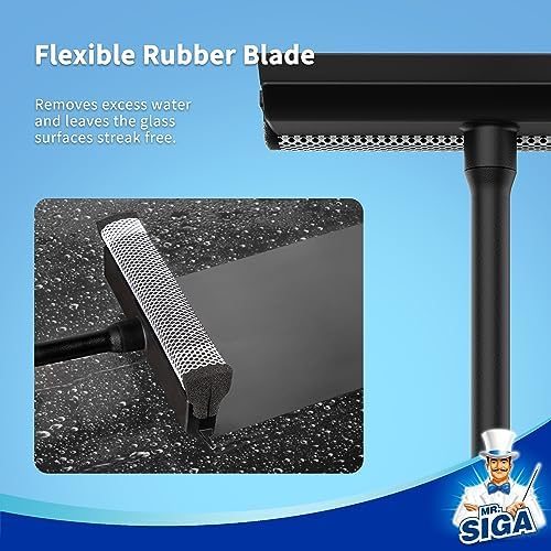 MR.SIGA Professional 2-in-1 Car Window Squeegee and Sponge Scrubber - Image 4