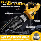 Cordless Vacuum for Dewalt Battery, 5 in 1 Lightweight Handheld Vacuum Cleaner with 500W Powerful Motor, 46 CFM Portable Hand Vacuum with Filtration HEPA for Floor, Carpet(Battery Not Included) - Image 4