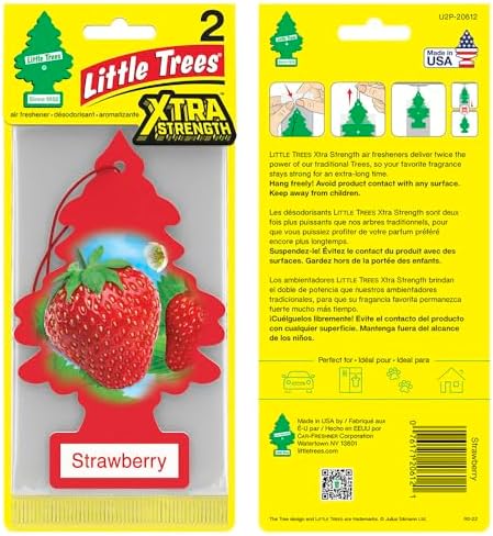 LITTLE TREES Car Air Freshener | Xtra Strength Provides Long-Lasting Scent for Auto or Home | Extra Boost of Fragrance | Strawberry, 24 Air Fresheners - Image 3