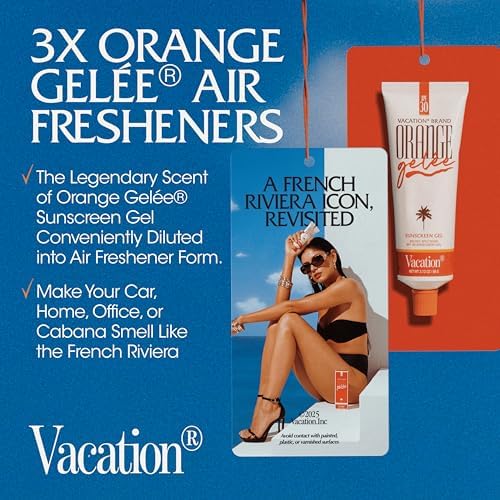 Vacation Car Air Freshener 3-Pack, Orange Gelée Scent - Image 2
