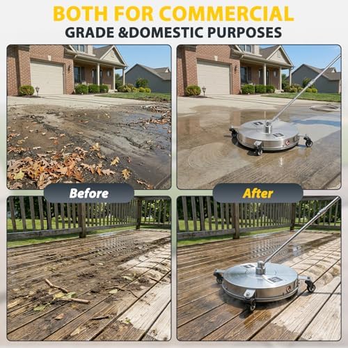 Dalmbox 16.5" Pressure Washer Surface Cleaner, 4-Wheel, 1/4” Quick Connect - Image 6
