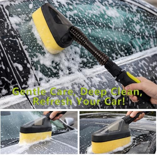 Magnetic Attachment Cleaning Kit for Portable Pressure Washers Includes Foam Sponge Head, Stiff Bristle Brush, Soap Dispenser and Quick-Connect Adapter for Car, Outdoor & Home Use - Image 3