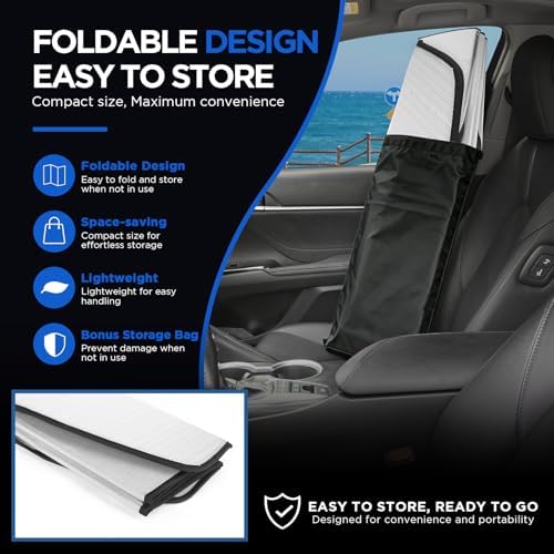 MAIKER OFF ROAD Windshield Sunshade Compatible with Toyota Camry 2018-2025 - Image 4