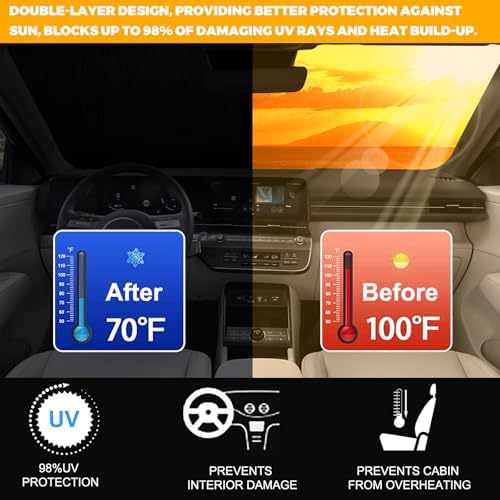 Foldable Front Windshield Sunshade fit for Hyundai Kona 2024-2025 2026 - Image 2