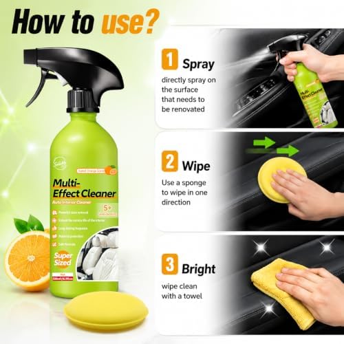 Car Interior Polish Ceiling Foam Headliner Roof Fabric Cleaner Spray Kit - Image 6