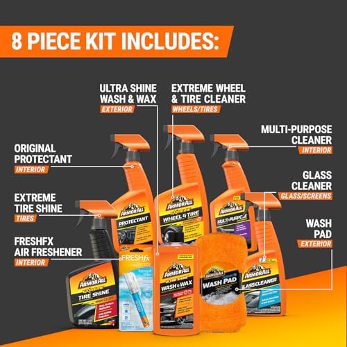 Armor All Ultimate Premier Car Care Kit, 8 Pieces, Includes Tire and Wheel Cleaners, Exterior and Interior Car Cleaning Supplies - Image 2