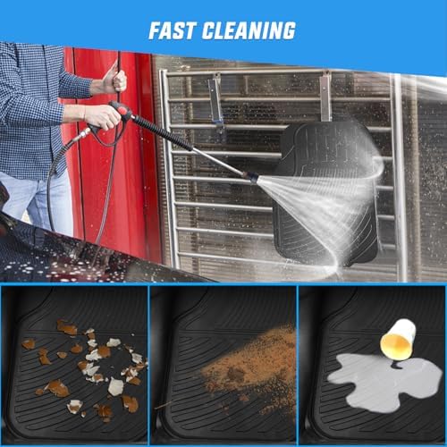 Nilight Rubber Floor Mats for Cars Trucks SUVs | Universal Trim to fit for Most Vehicles, All Weather Protection Heavy Duty Floor Liners, Pack of 4 - Image 6