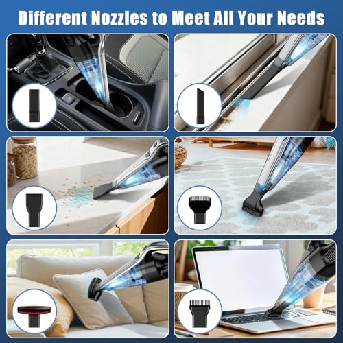Car Vacuum Handheld Vacuum Cordless: 6-in-1 Portable Mini Vacuum Cleaner - Image 2