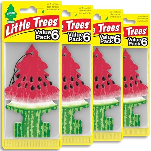 LITTLE TREES Car Air Freshener | Hanging Tree Provides Long Lasting Scent for Auto and Home | 24 Air Fresheners |Watermelon by LITTLETREES