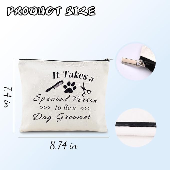 Sisadodo Dog Groomer Christmas Brithday Gifts for Women Men Dog Hairdresser Storage Bags for Dogs Groomers Canvas Cosmetic Makeup Bag Pouch Hair Stylist Travel Toiletry Bag with Zipper - Image 2