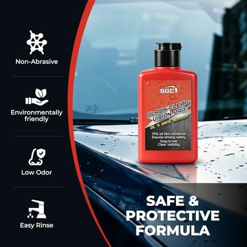 SGC Professional Cleaner Paste for Cars Glass Clear Vision Pro – Heavy Duty Degreaser, Removes Stubborn Oil Film & Water Spots on Windshields, Mirrors (Safe for Tinted Windows)(5.3 oz) - Image 6
