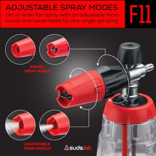 Suds.Lab F11 Dual Chamber Foam Cannon for Pressure Washer, 36 oz Snow Foam - Image 5