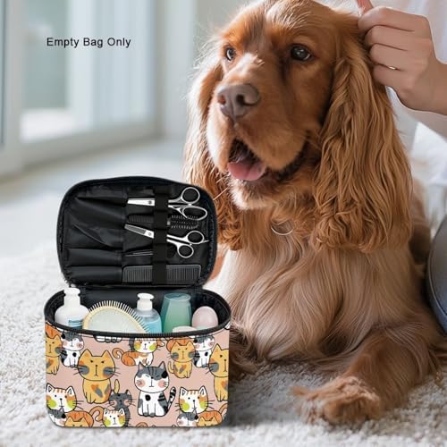 Kawaii Cat Makeup Bag Cosmetic Travel Pouch for Women Large Make Up Bags Portable Cosmetic Storage Bag with Handle Multi-functional Toiletry Bag - Image 6