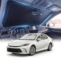 DMJN Front Windshield Sun Shade for Toyota Camry (2025-2026), [Nano Ice-Crystal Coatings] UPF50+ Heat & UV Block, Protect Car Interior & Keep Cool, Flodable Steel-Ring Car Cover for Summer by DMJN