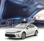 DMJN Front Windshield Sun Shade for Toyota Camry (2025-2026), [Nano Ice-Crystal Coatings] UPF50+ Heat & UV Block, Protect Car Interior & Keep Cool, Flodable Steel-Ring Car Cover for Summer by DMJN