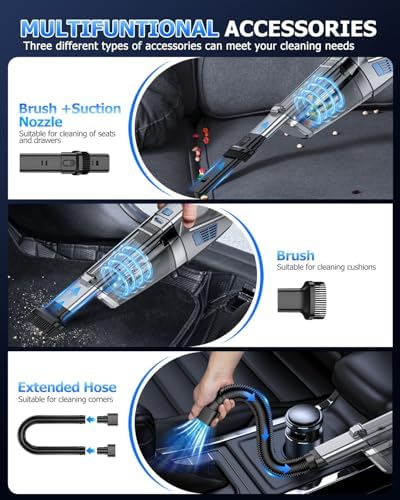 BQYPOWER Handheld Vacuum Cordless Rechargeable, Hand Held Car Vacuum - Image 3