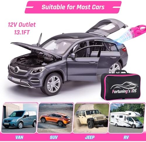 38PCS Car Detailing Kit Interior Cleaner with High Power Handheld Vacuum, Car Wash kit with Detailing Brush Set,Car Interior Detailing Kit,,Pink Car Accessories for Motorcycle,Cars,Gift for Women - Image 7