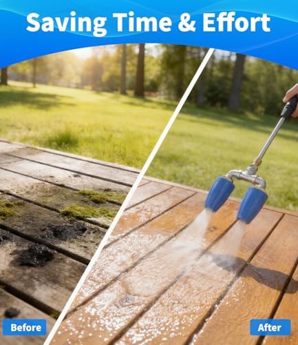 Dual Turbo Nozzle Pressure Washer, Power Washer 360° Rotating Turbo Nozzle, Twin Pressure Washer Tip with 1/4" Quick Connect, 4800 PSI, 4-6 GPM, 2.0 Orifice - Image 3