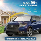 Windshield Sun Shade for Honda Passport 2019-2024 2025 Sunshade Front Window Shade Custom Fit Passport Accessories Sun Visor Foldable Shade Blocks UV Rays Accessories - Image 2