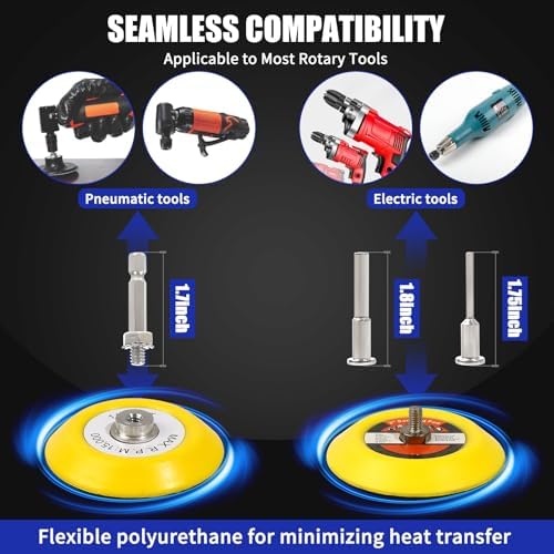 133 PCS Sanding Disc Drill Polishing Kit Sanding Attachment, 3 Inch Wet Dry Headlight Restoration Kit, Hook and Loop Sandpaper Buffing Pads with Rotary Tools for Car Wood Metal Glass Resin Expoxy - Image 2