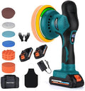 Protmex Cordless Car Buffer Polisher w/ 2x2000mAh 21V Batteries, Blue by Protmex