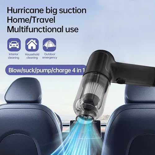 Handheld Car Vacuum Cleaner,Portable Small Cordless Air Duster,5000Pa Mini Rechargeable Dust Buster,4-in-1 High Power Hand Detail Blower Kit with Multi-Nozzles for Car, Home, Office, Pet - Image 2