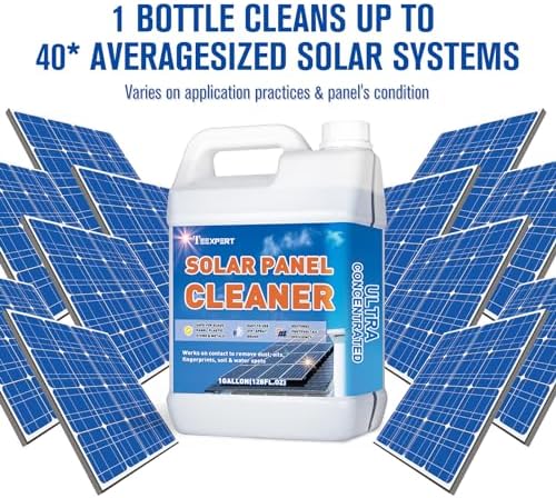 Teexpert Solar Panel Cleaner (1Gallon Makes 600 Gallons), Ultra Concentrated Glass & Solar Panel Cleaning, Streak-Free Quick Dry Remove Dirt, Dust, Droppings, Oils, Fingerprints & Water Spots - Image 6