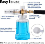 Foam Cannon for Pressure Washer, FENGPAI Foam Cannon with 1/4 Inch Quick Connector, Soap Dispenser for Car Washing with Adjustable Thick Foam - Image 5
