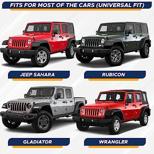 EcoNour Accordion Windshield Sun Shade for Jeep Wrangler | Car Shade Front Windshield Designed for Jeep Wrangler| Dashboard Sun Visor for UV and Heat | XS 53 x 17 inches - Image 4