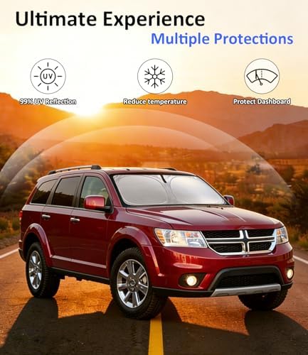 Windshield Sun Shade for 2009-2020 Dodge Journey Accessories - Image 3
