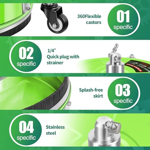 LidoDola 16'' Pressure Washer Surface Cleaner Green, Power Washer Accessory - Image 5