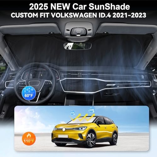 Windshield Sun Shade for 2021-2024 2025 2026 VW Volkswagen ID.4 Sunshade - Image 4