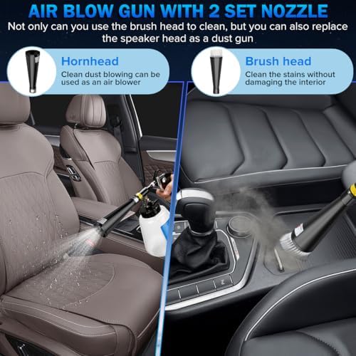 Car Cleaning Gun,High-Pressure Air Blow Gun,Air Cleaning Gun,Air Blow Gun with 2 Set Nozzles &1L Liquid Bottle,Works with Air Compressor,Pro Auto Detailing Tool for Deep Cleaning Interiors & Exteriors - Image 5
