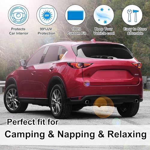 TINGLU Window Shades for Mazda CX-5 2017-2025 2026 Accessories Car Side Full Windows Rear Triangular Windshield Sun Shade Sun UV Rays & Privacy Protection for Camping,Napping,and Relaxing 8PCS - Image 6